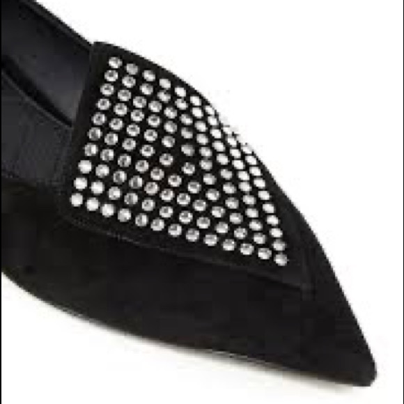 BALMAIN Crystal-embellished suede point-toe flats - Picture 2 of 8